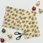 Musical Vintage Christmas French Horns Seidenpapier<br><div class="desc">Dieses musikalische Weihnachtspapier zeigt ein Muster französischer Hörner,  die mit Kiefernpflanzen,  Beeren und Heiligen geschmückt sind,  auf einem Vintagen Notenhintergrund.</div>