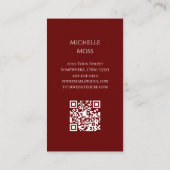 Musical Violin Performer QR Code Elegant Visitenkarte (Rückseite)