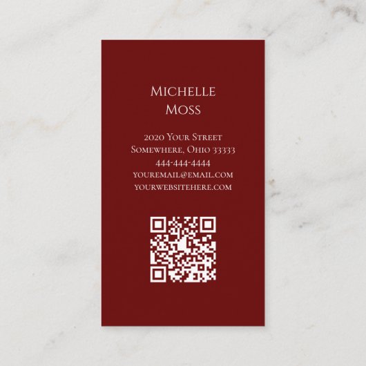 Musical Violin Performer QR Code Elegant Visitenkarte (Rückseite)