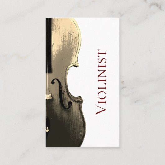 Musical Violin Performer QR Code Elegant Visitenkarte (Vorderseite)