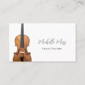 Musical Violin Teacher Elegantes Drehbuch Visitenkarte (Vorderseite)