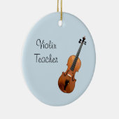 Musical Violin Teacher Niedlich Blue Keramik Ornament (Rechts)