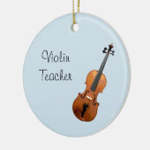 Musical Violin Teacher Niedlich Blue Keramik Ornament (Links)