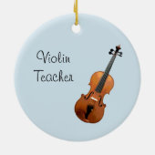 Musical Violin Teacher Niedlich Blue Keramik Ornament (Hinten)