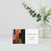 Musical Violin Teacher Performer Elegant Visitenkarte (Stehend Vorderseite)