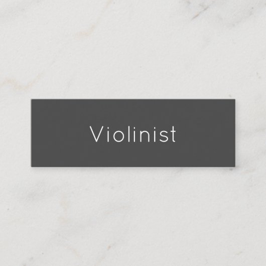 Musical Violinist Performer Simple Gray Mini Visitenkarte (Vorderseite)