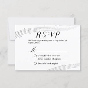 Musical Wedding Simple and Elegante UAWG RSVP Karte
