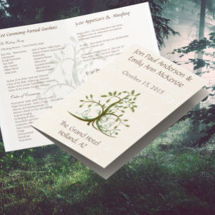 Musical Whispy Tree Wedding Programm