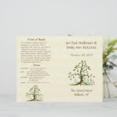 Musical Whispy Tree Wedding Programm (Stehend Vorderseite)