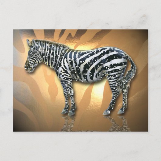 Musical Zebra Postcard Postkarte (Vorderseite)