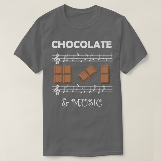 Musician and Chocolate Fan Chocolatier Music Notes T-Shirt (Design vorne)