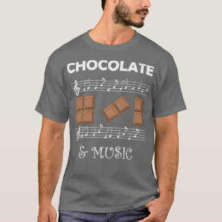 Musician and Chocolate Fan Chocolatier Music Notes T-Shirt
