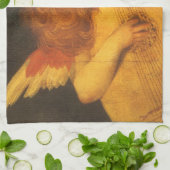 Musician Angel Lute von Rosso Fiorentino Geschirrtuch (Gefaltet)