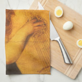 Musician Angel Lute von Rosso Fiorentino Geschirrtuch (Viertel Falte)