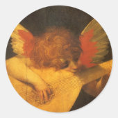 Musician Angel Lute von Rosso Fiorentino Runder Aufkleber (Vorderseite)