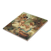 Musician Angels von Hans Zatzka, Viktorianische Ku Fliese (Seite)