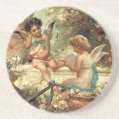 Musician Angels von Hans Zatzka, Viktorianische Ku Sandstein Untersetzer (Vorne)