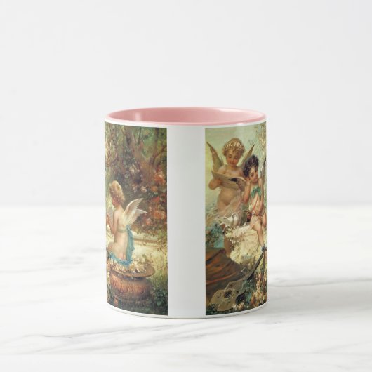 Musician Angels von Hans Zatzka, Viktorianische Ku Tasse (Zentrum)
