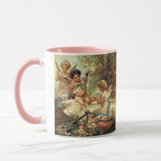 Musician Angels von Hans Zatzka, Viktorianische Ku Tasse (Links)
