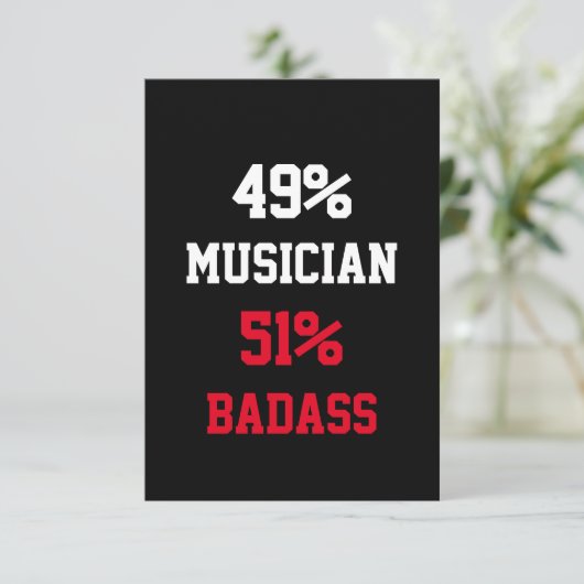 Musician Badass Card Karte (Stehend Vorderseite)