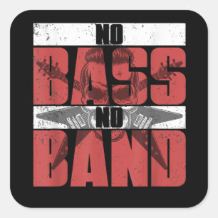 Musician Bassist Idee Bass Gitarre Quadratischer Aufkleber