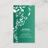 Musician Business Card Musiknoten Upflow Visitenkarte (Vorderseite)