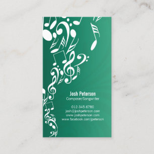 Musician Business Card Musiknoten Upflow Visitenkarte