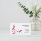 Musician Business Card Treble Clef Musiknoten Visitenkarte (Stehend Vorderseite)