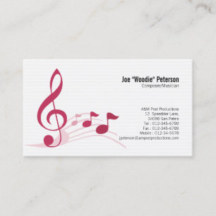 Musician Business Card Treble Clef Musiknoten Visitenkarte
