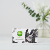 Musician Business Card (Ukulele) - grünes Logo Visitenkarte (Stehend Vorderseite)