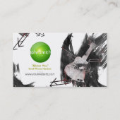 Musician Business Card (Ukulele) - grünes Logo Visitenkarte (Vorderseite)