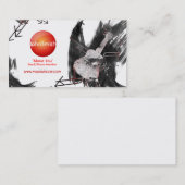 Musician Business Card (Ukulele) - Rotes Logo Visitenkarte (Vorne/Hinten)