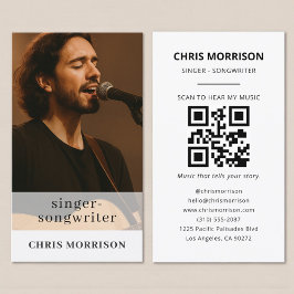 Musician Business Card with QR Code Visitenkarte