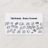 Musician Business Cards Percussion Drummer Notes Visitenkarte (Vorderseite)