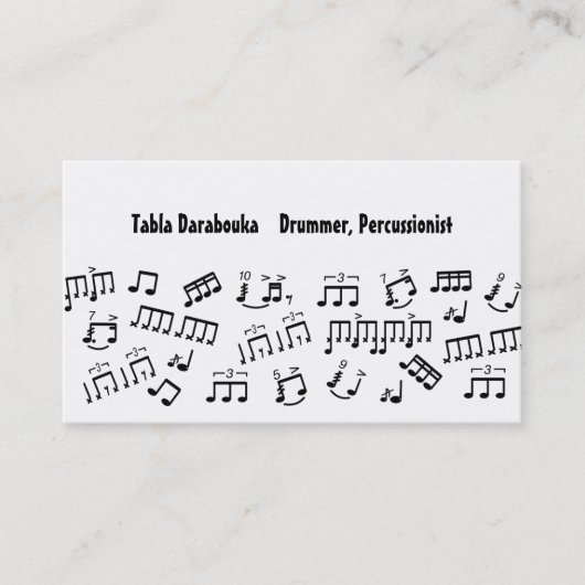 Musician Business Cards Percussion Drummer Notes Visitenkarte (Vorderseite)