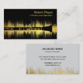 Musician Clarinet Player Audio Gold Sound Waves Visitenkarte (Vorne/Hinten)