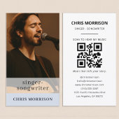 Musician Dusty Blue QR Code Business Card Visitenkarte