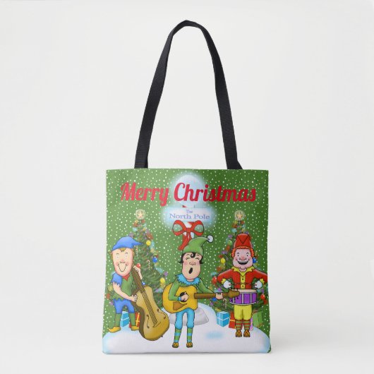 Musician Elves Christmas Tote Bag Tasche (Vorderseite)