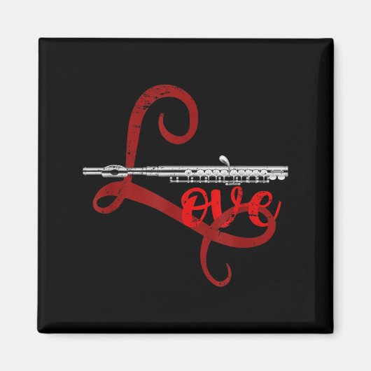 Musician Flutist Valentines Day Gift Orchestra Flu Magnet (Vorne)