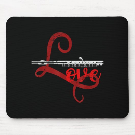 Musician Flutist Valentines Day Gift Orchestra Flu Mousepad (Vorne)