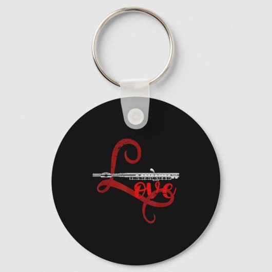 Musician Flutist Valentines Day Gift Orchestra Flu Schlüsselanhänger (Vorderseite)