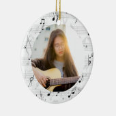 Musician Foto Schwarzweiß-Musiknote Keramik Ornament (Rechts)