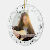 Musician Foto Schwarzweiß-Musiknote Keramik Ornament (Links)