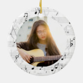 Musician Foto Schwarzweiß-Musiknote Keramik Ornament (Hinten)