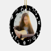 Musician Foto Schwarzweiß-Musiknote Keramik Ornament (Rechts)