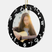 Musician Foto Schwarzweiß-Musiknote Keramik Ornament (Links)