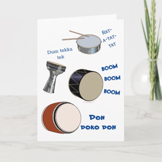 Musician Funny Drums Happy Birthday Card Drummer Karte (Vorderseite)