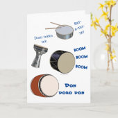 Musician Funny Drums Happy Birthday Card Drummer Karte (Gelbe Blume)