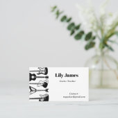 Musician Gitarre Minimalistisch Moderne Telefonnummerkarte (Stehend Vorderseite)