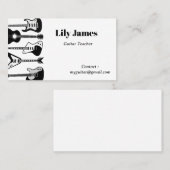 Musician Gitarre Minimalistisch Moderne Telefonnummerkarte (Vorne/Hinten)